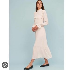 Reformation Hallie Long Sleeve Ruffle Dress